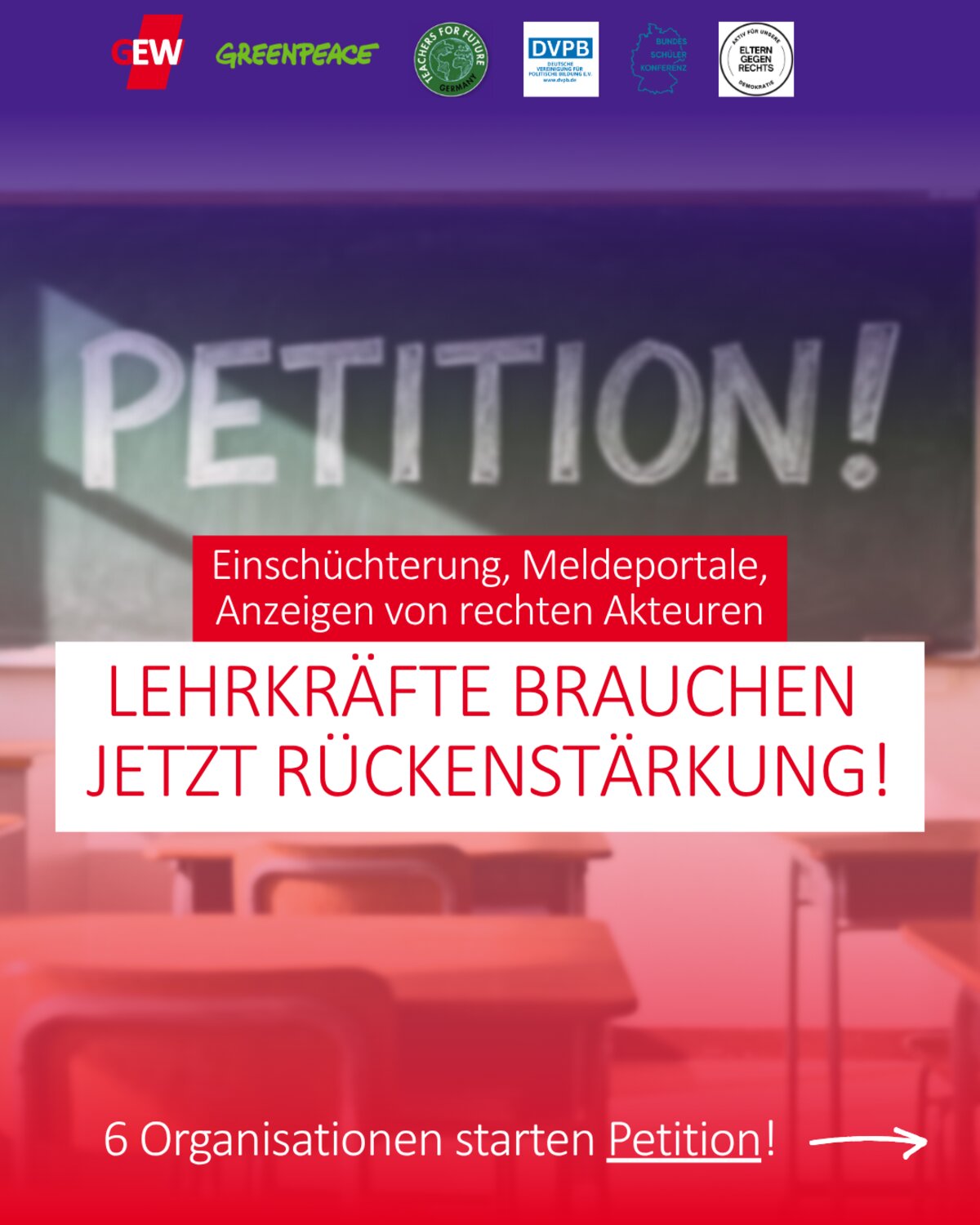 Lehrkräfte brauchen jetzt Rückstärkung!